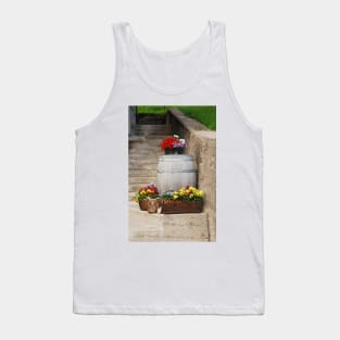 Pansies and Wooden Barrel 2 Tank Top